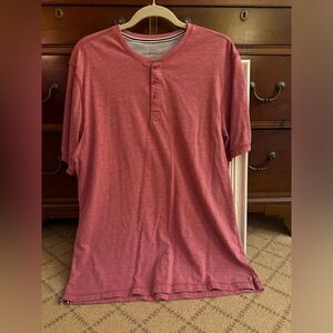 Original Weatherproof Vintage nantucket red short sleeve henley T-shirt L